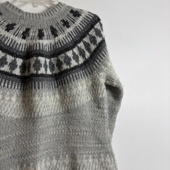 Lucky Brand Women's Gray Sweater Size Large Boho Classic Outdoor Ski Cottagecore - Picture 12 of 14